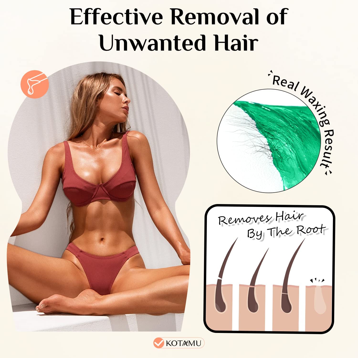 KOTAMU legs waxing, even results and comfortable experience.