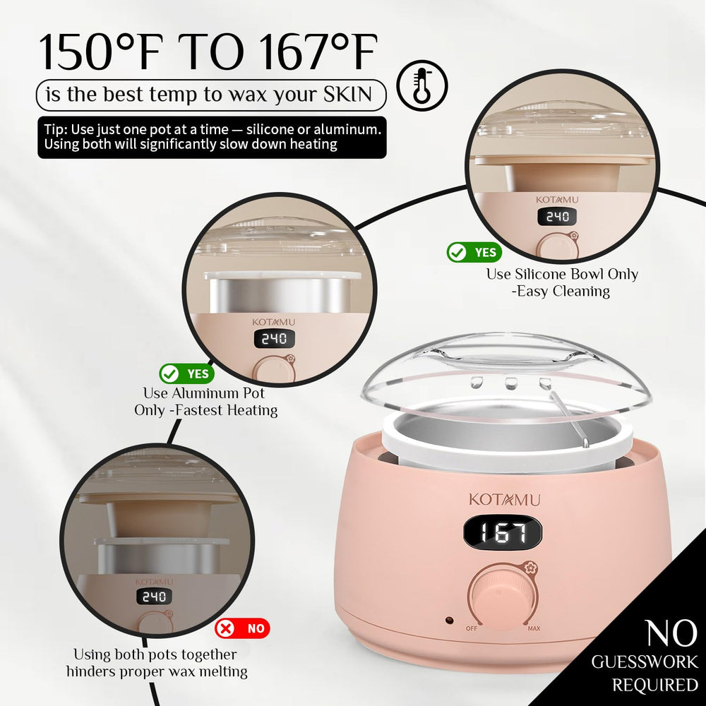 KOTAMU Wax Kit Pink face-eyebrow wax setup for precise, gentle facial hair removal.