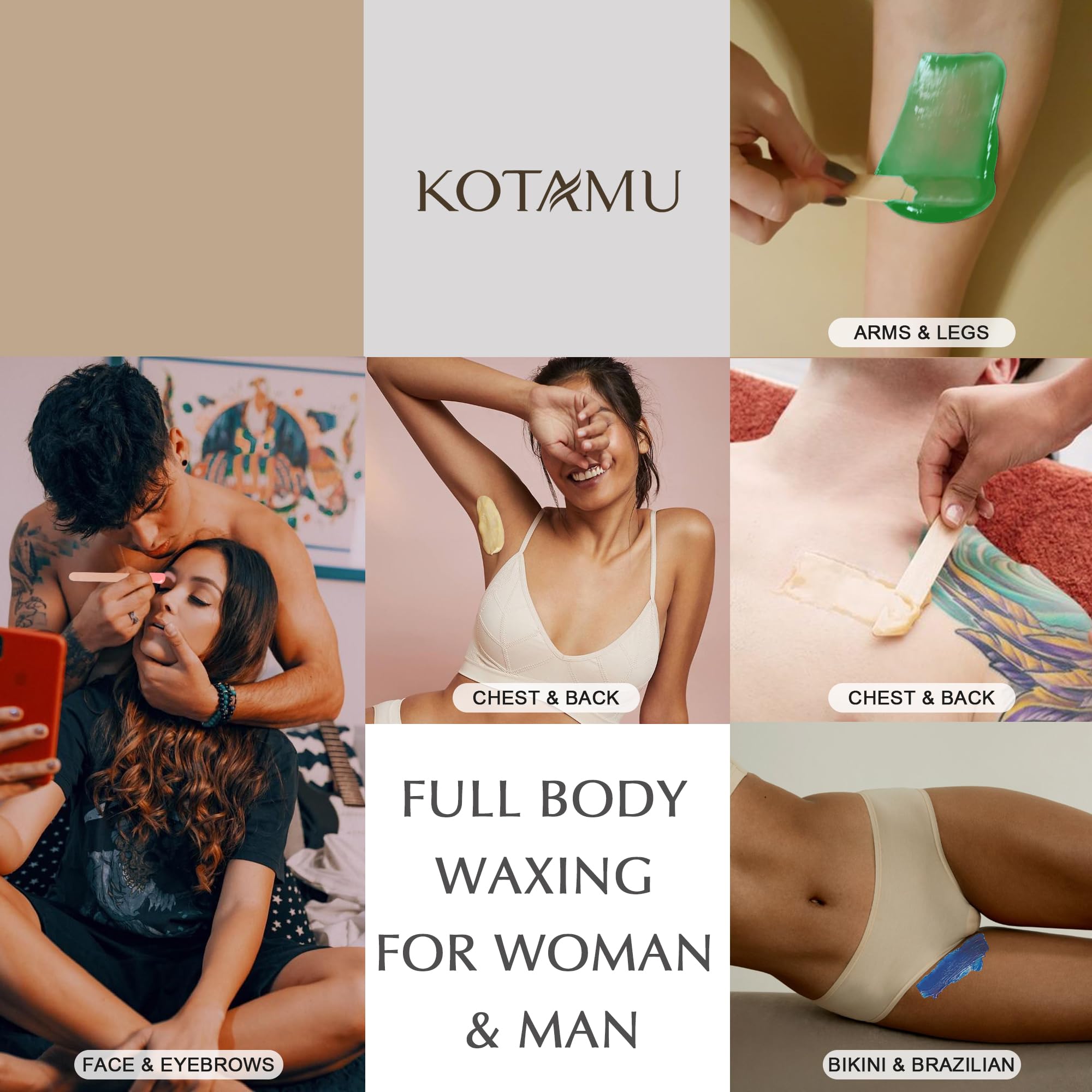KOTAMU armpit waxing with hard wax for quick results