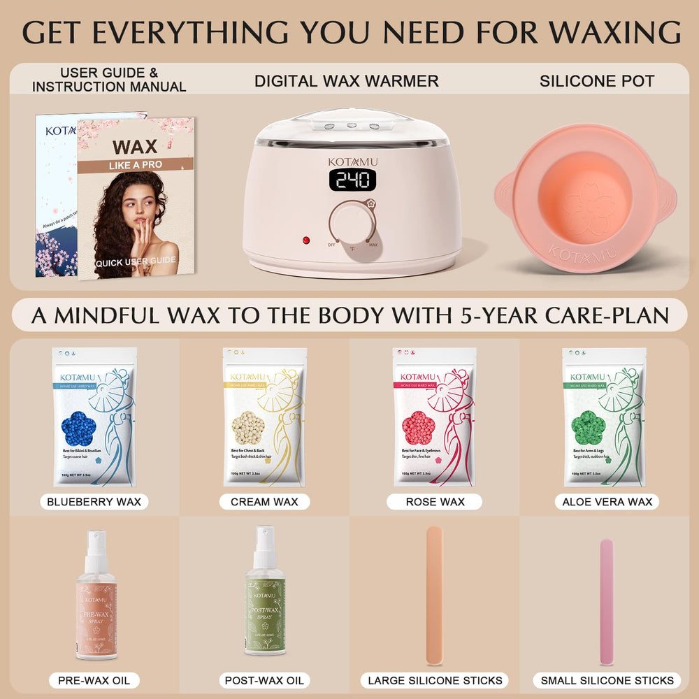 KOTAMU waxing kit for legs, long-lasting smoothness