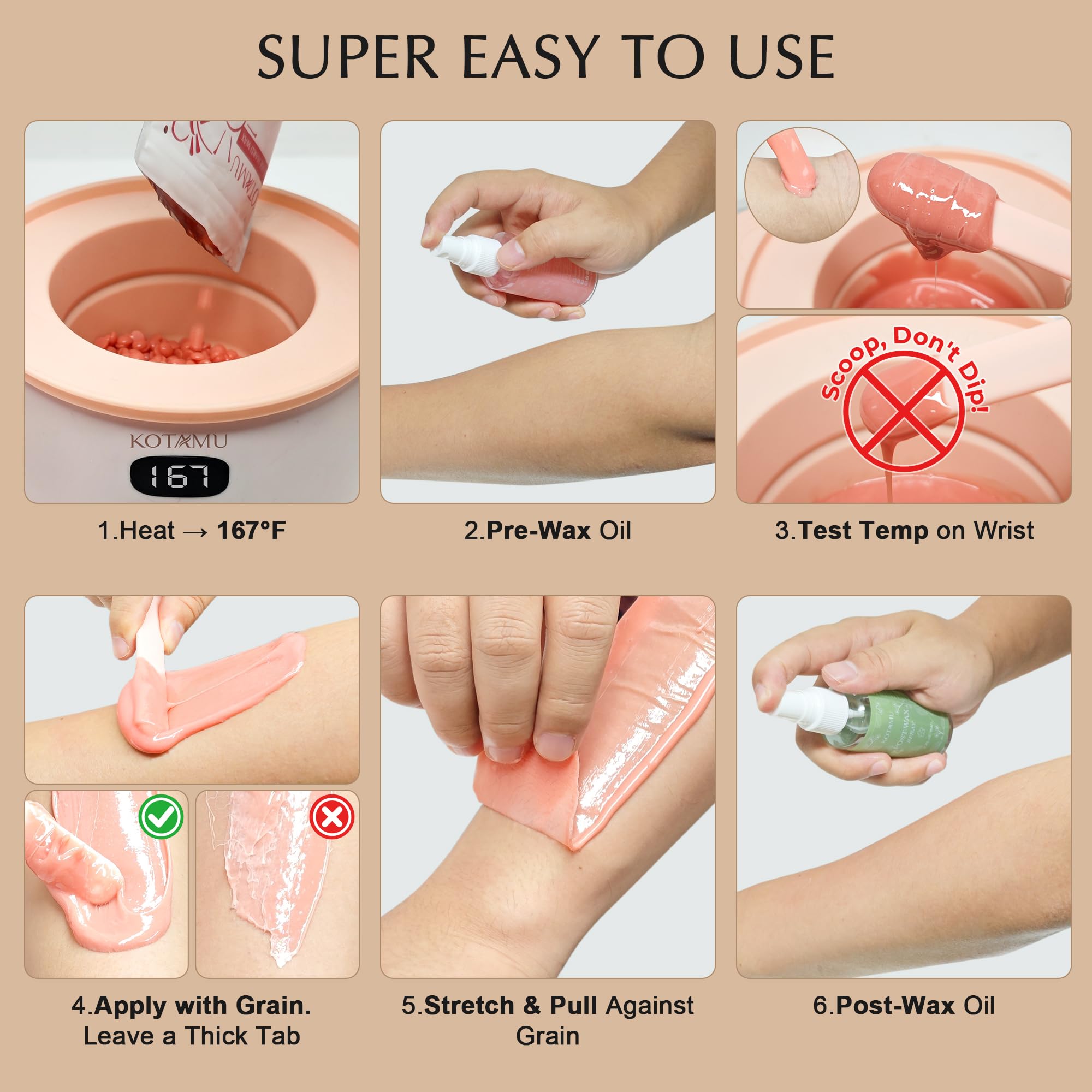 KOTAMU silicone pot for easy cleanup after waxing