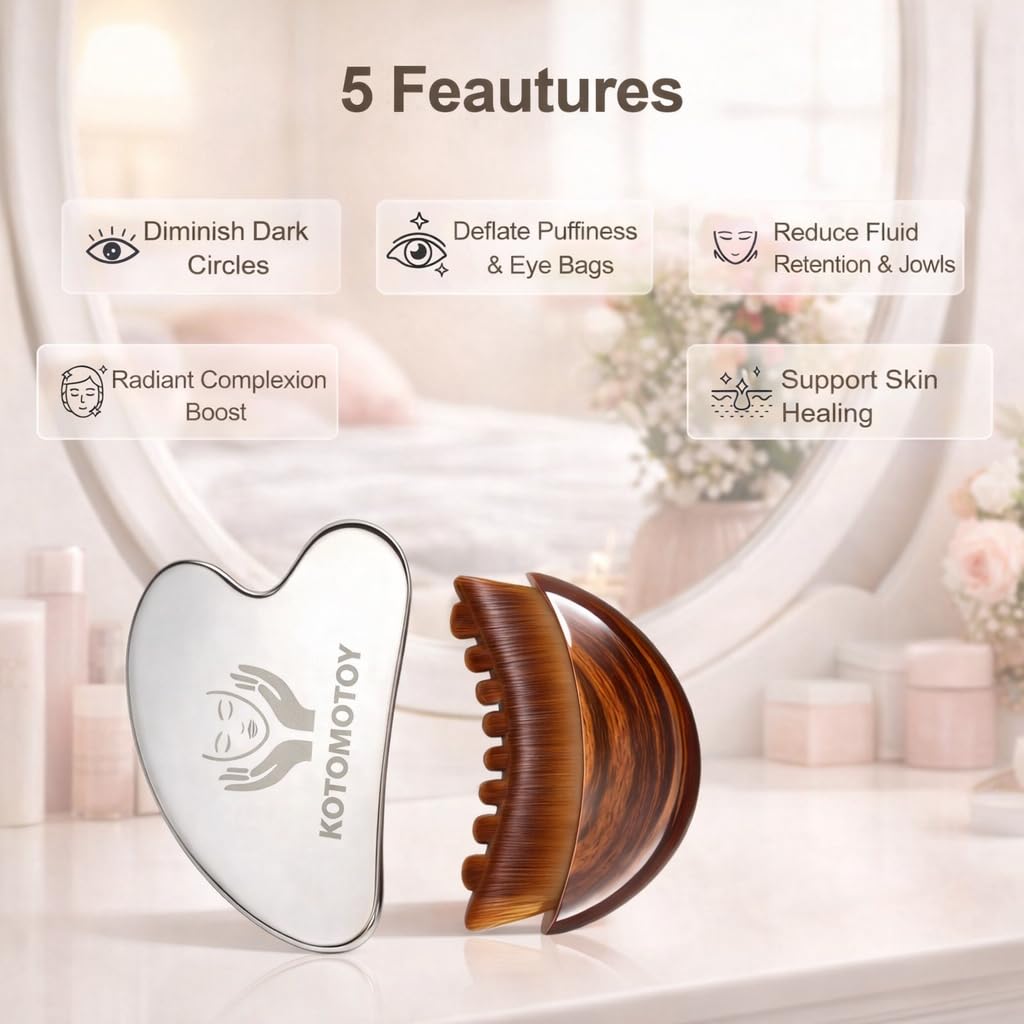 Kotomotoy stainless steel gua sha for cooling or warming massage