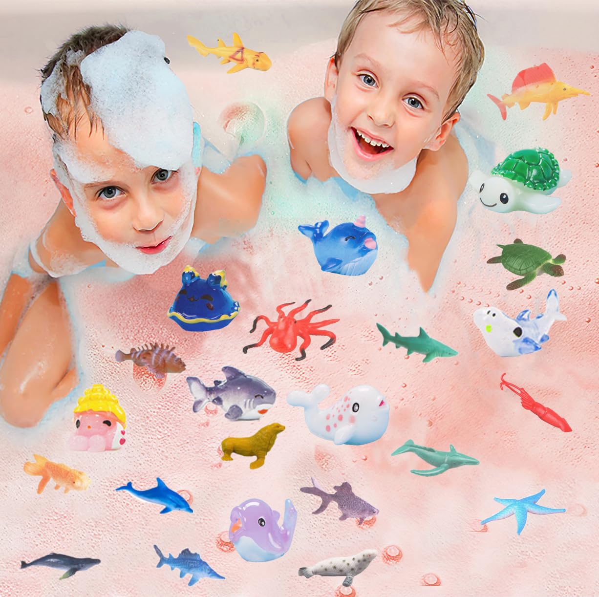 Kottke bombas de baño con espuma colorida; escena divertida para baño diario.