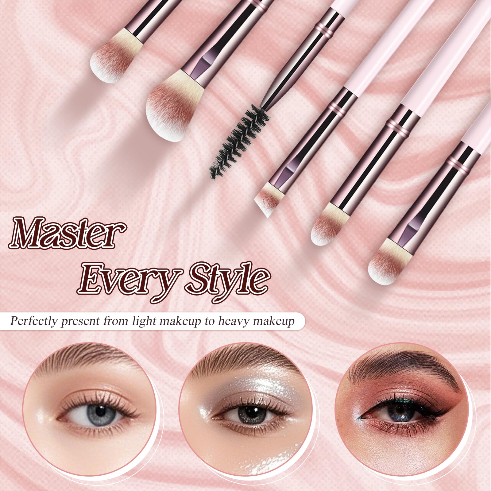 Koulate precision brush heads help define lids and precise lines.