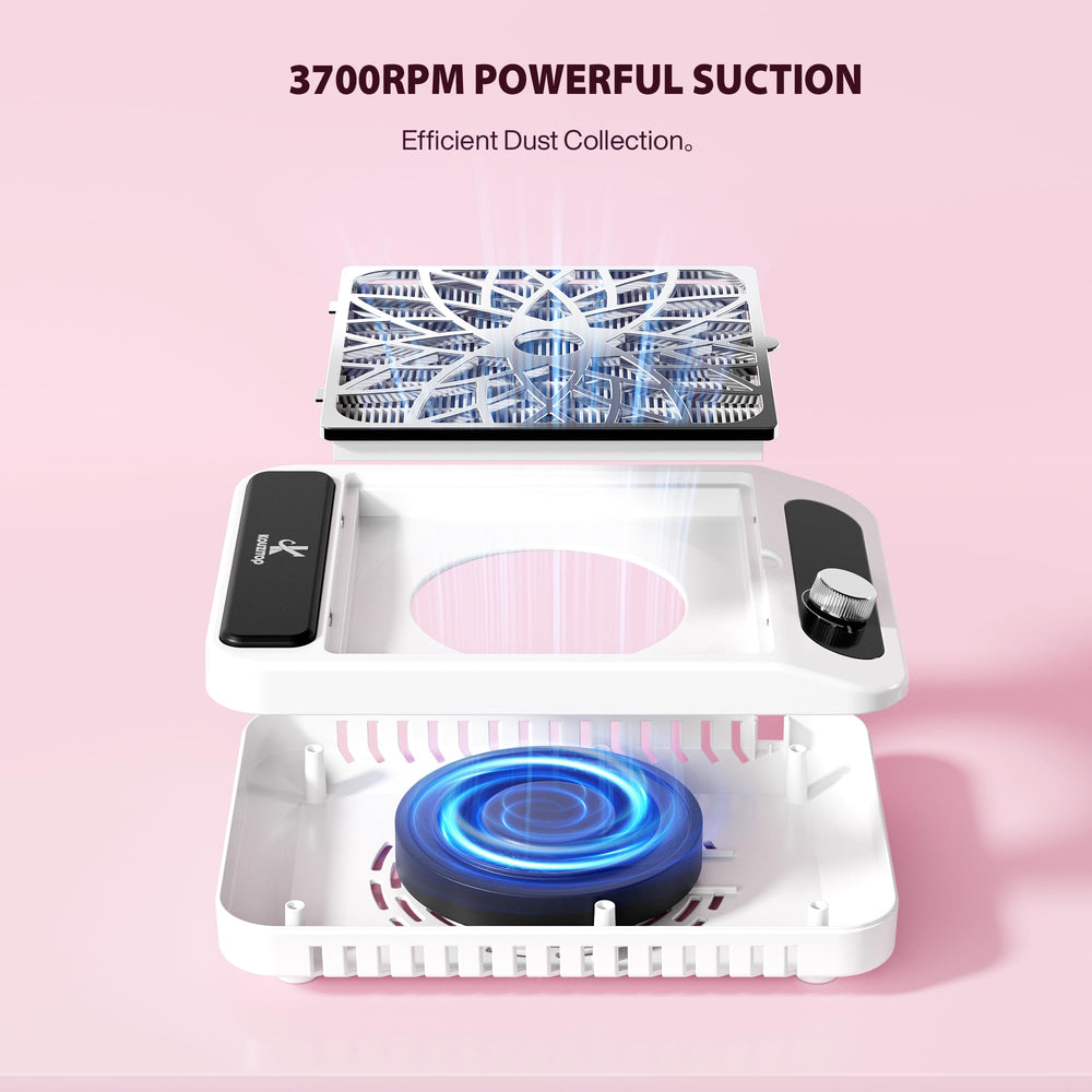 Kouzitop compact dimensions fit neatly on a manicure table and mobile setups.