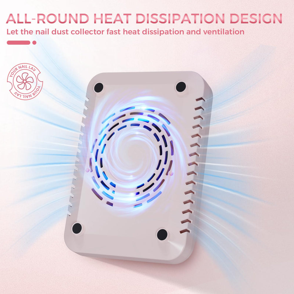 Kouzitop Nail Dust Collector is easy to clean with magnetic remove-and-brush maintenance.
