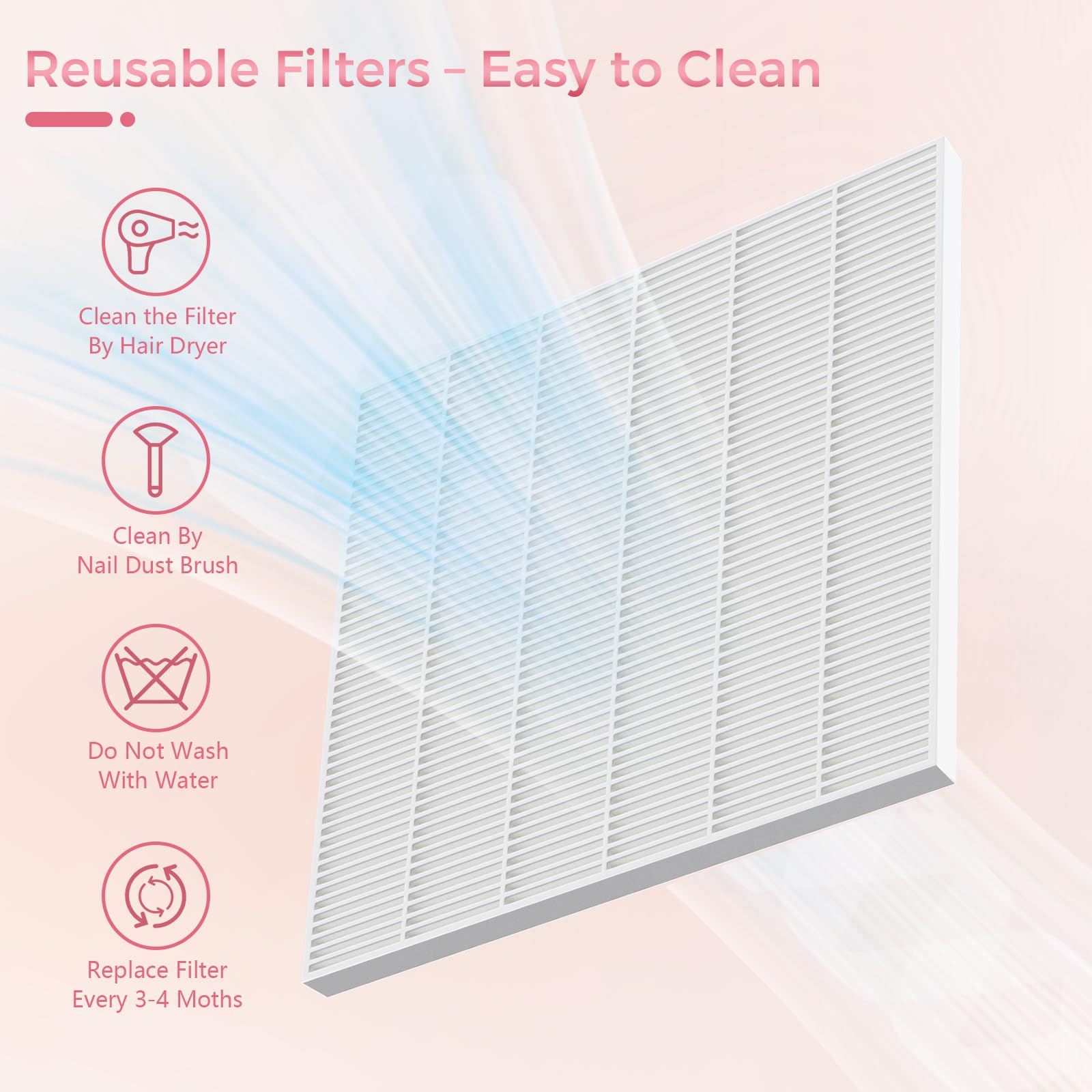 Kouzitop Nail Dust Collector operates quietly for comfortable client conversations.
