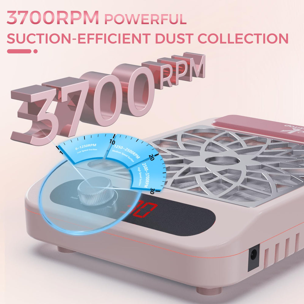 Kouzitop Nail Dust Collector uses a magnetic reusable filter for quick cleaning and cost savings.