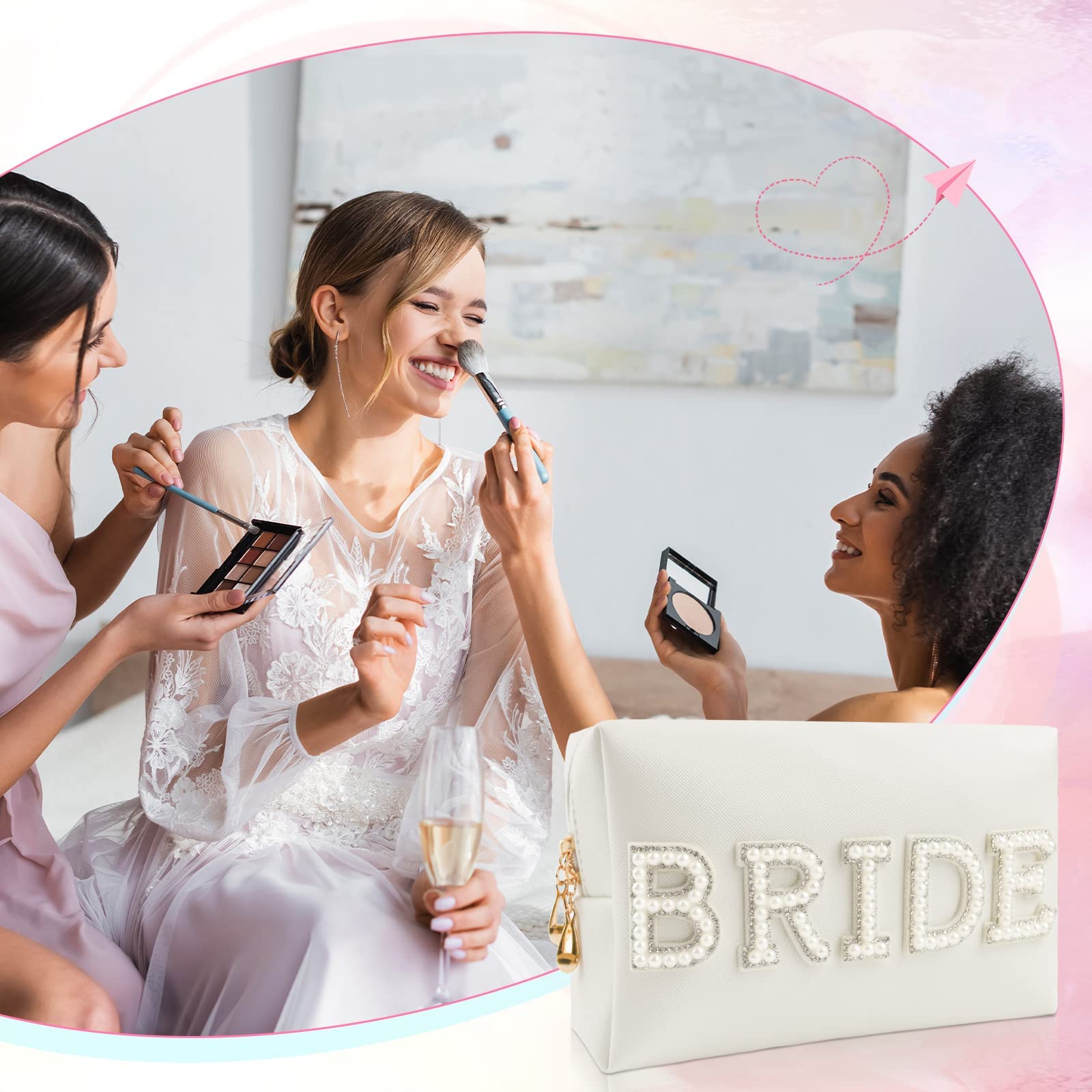 Kovewon rhinestone patch adds bridal charm to the bag.