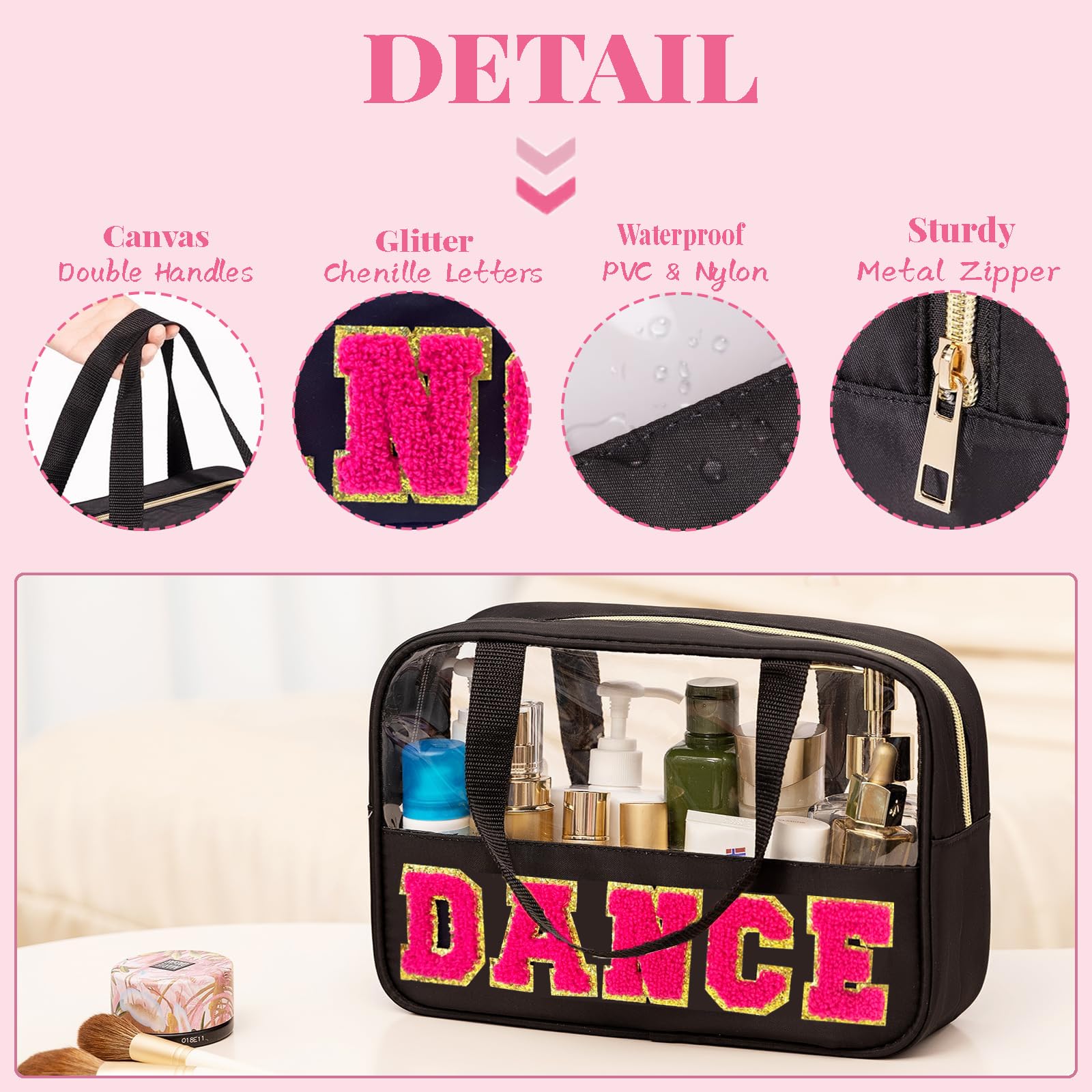 Kovewon bag handle and zipper close-up for easy portable use