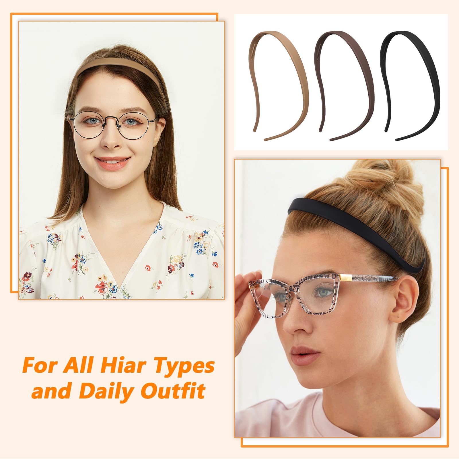 KOVOLITU headbands curved design avoids contact with glasses legs.