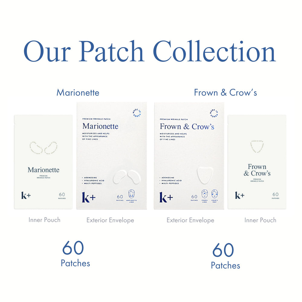 KPLUS K+ wrinkle patches deliver skin-friendly ingredients on contact.