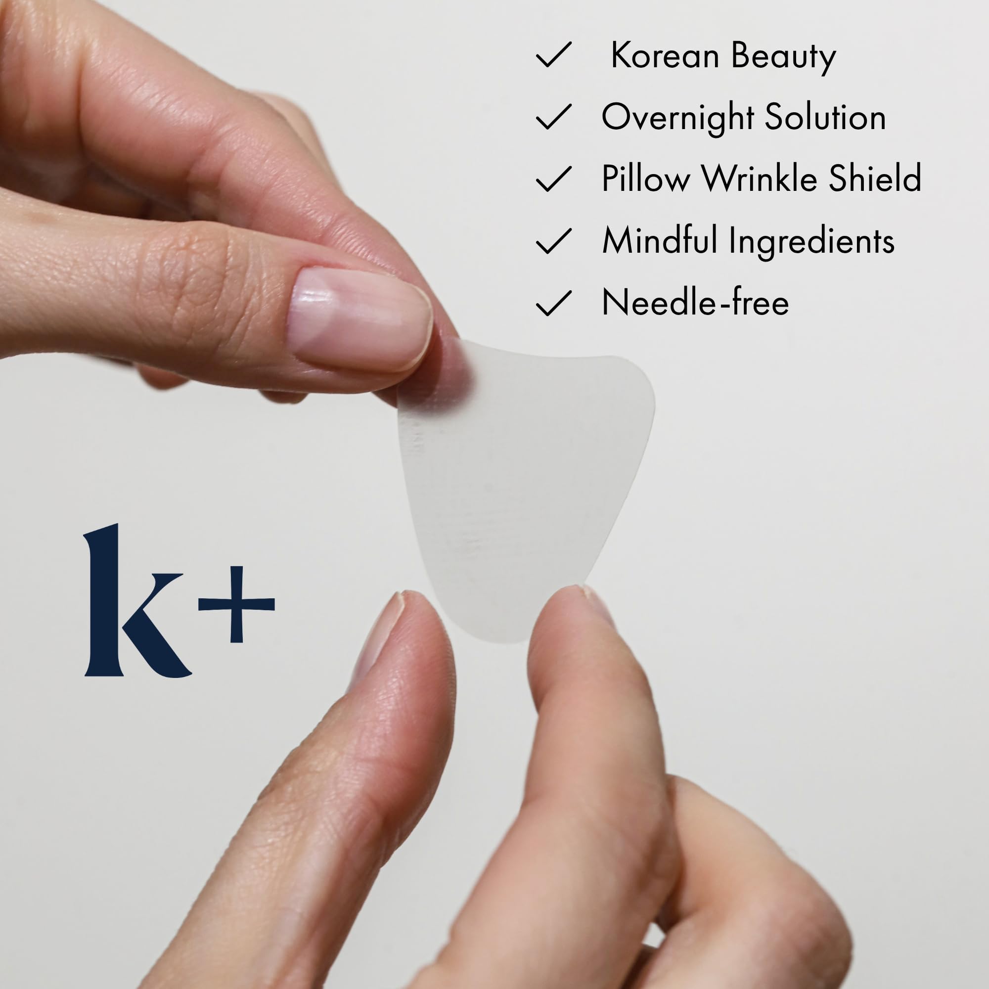 KPLUS patch on smile lines provides hydration and conditioning