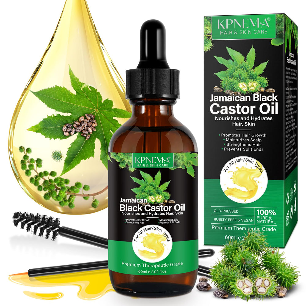 KPNEMA Jamaican Black Castor Oil bottle for versatile hair and skin nourishment