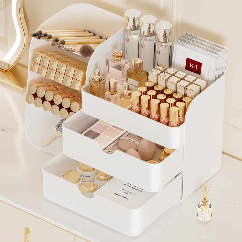 KQJS lipsticks and brushes compartments keep items sorted and accessible
