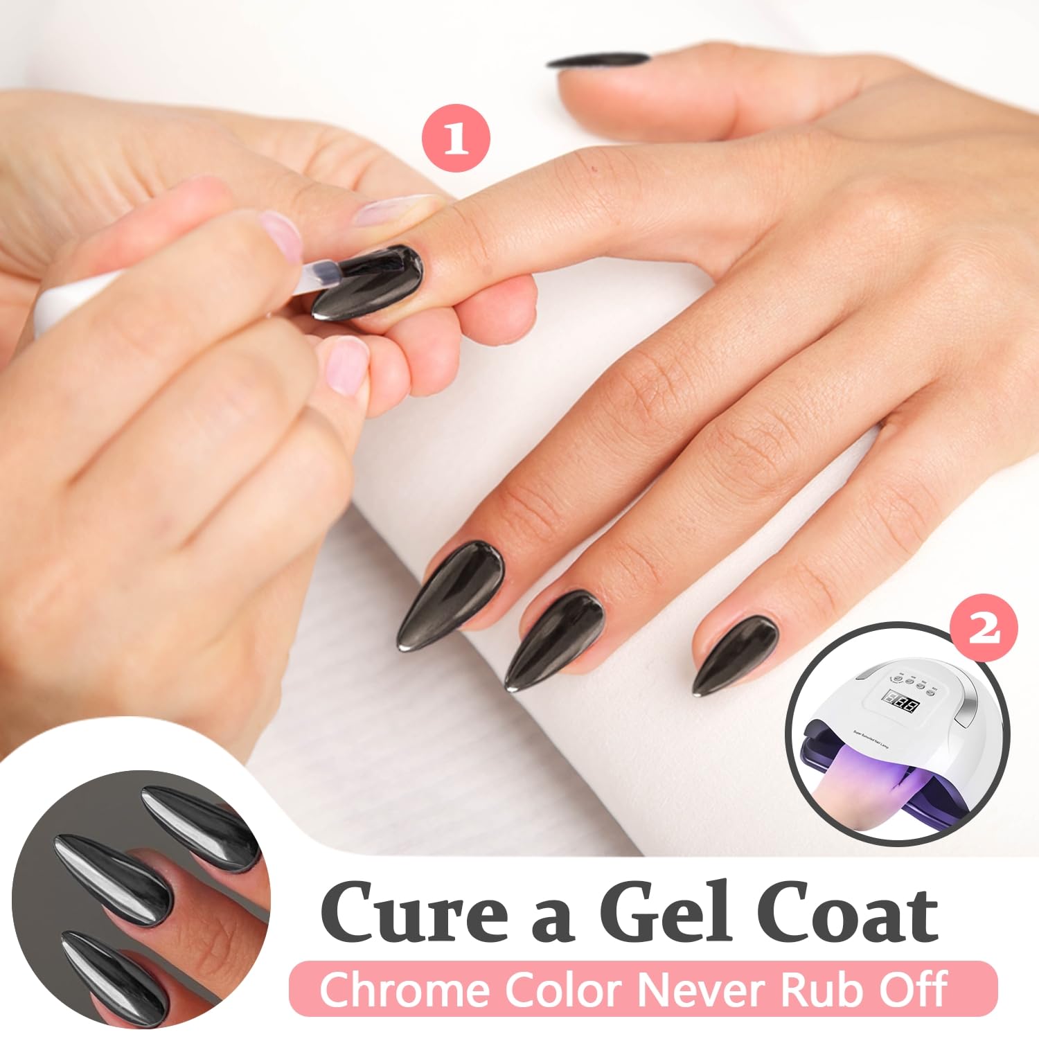 KQueenest adhesive-backed nails simplify application for quick, clean manicure at home.
