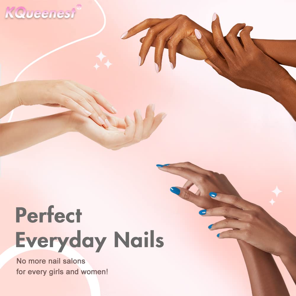 KQueenest burgundy press-on nails offer quick glam without drying time.