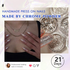 KQueenest sparkle gel press-on nails with glitter for special occasions