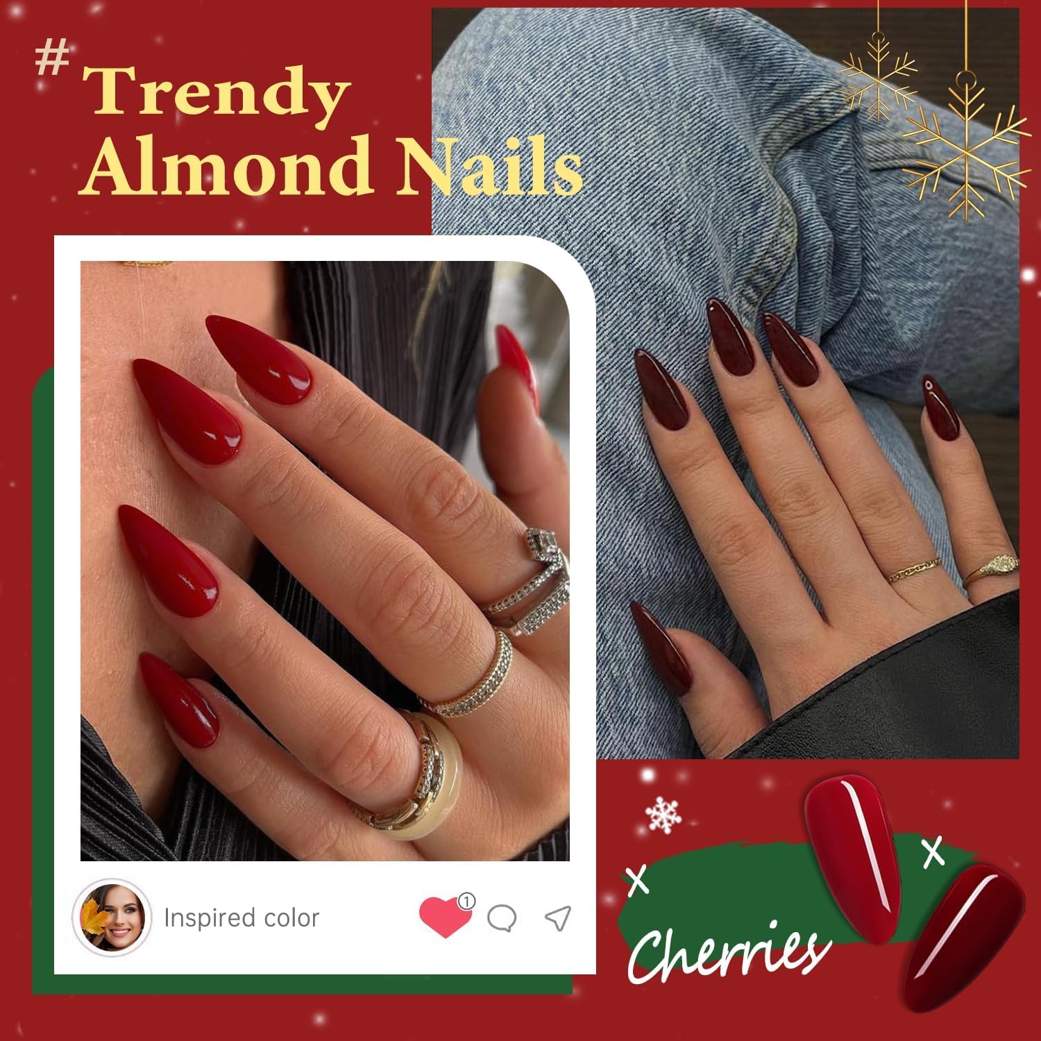 KQueenest Valentine’s Day red nails style for versatile outfits