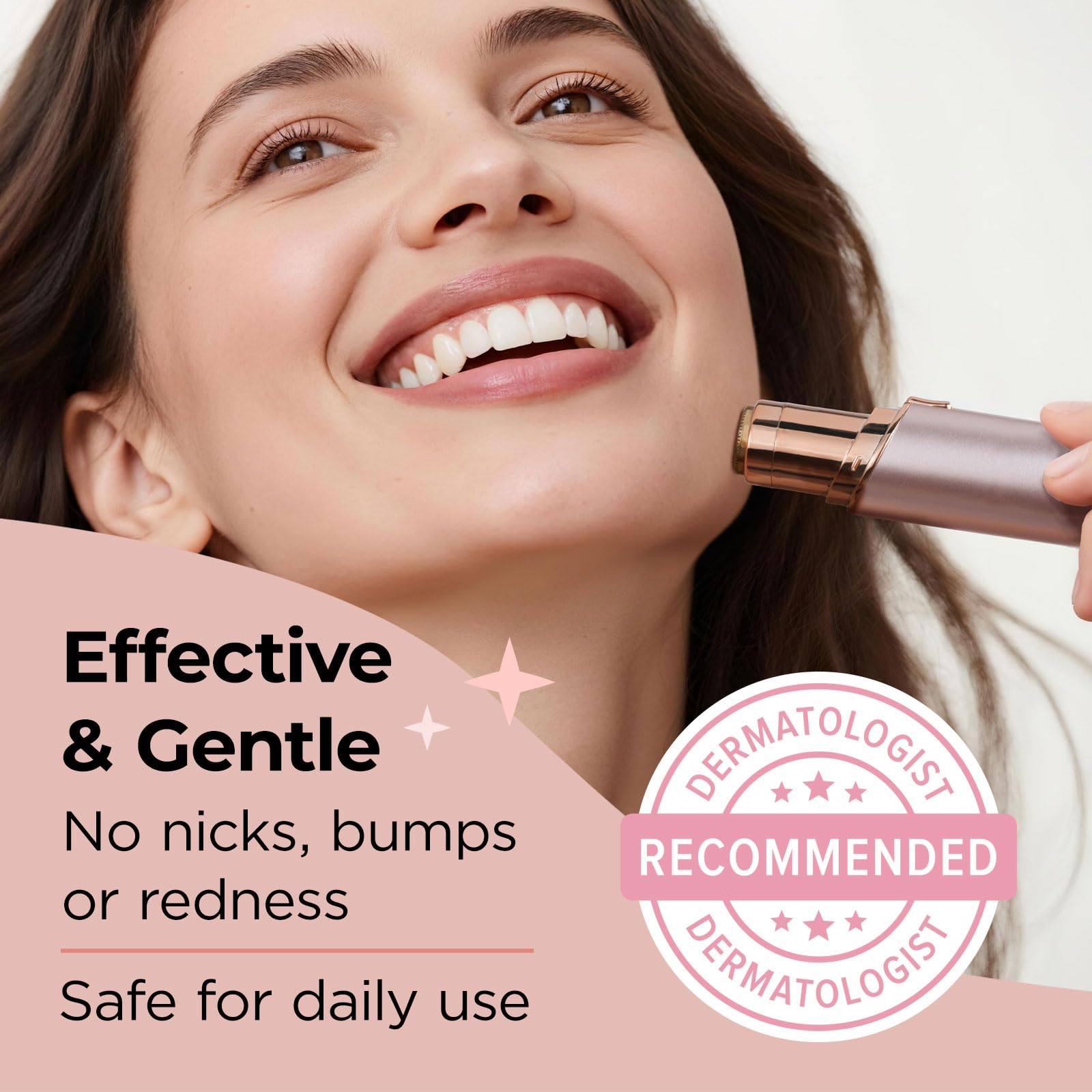 KRADAA LED-light close-up aids precise removal of fine hairs.