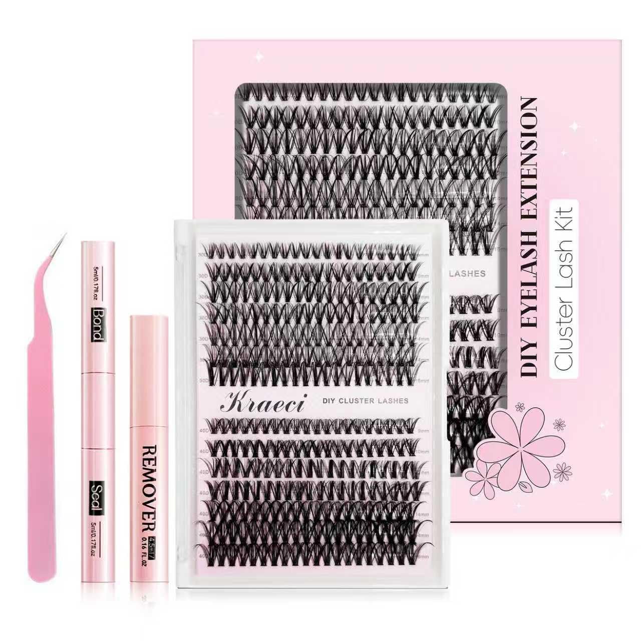 Kraeci Lash Extension Kit all-in-one starter set for at-home use.
