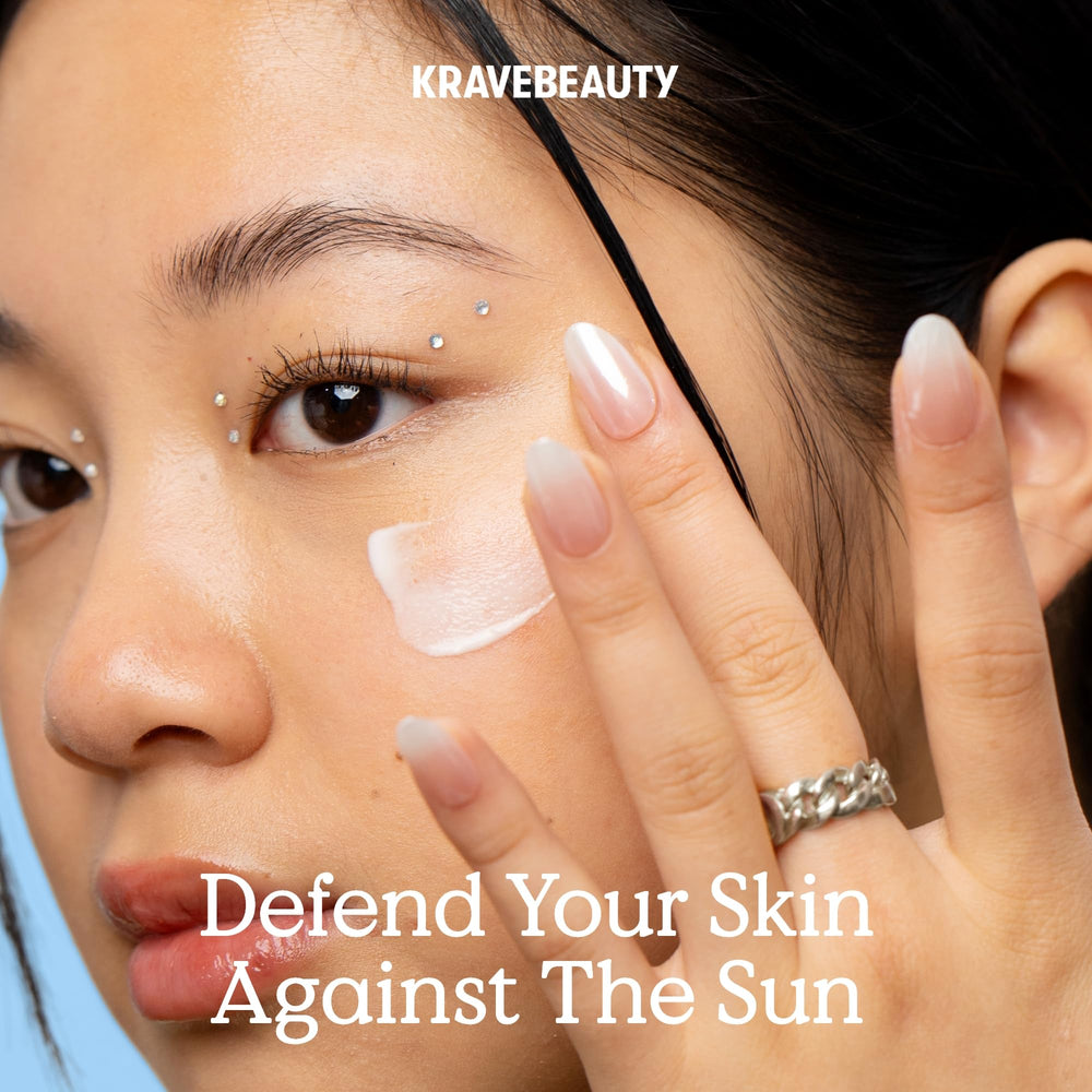 KraveBeauty Beet The Sun lightweight dewy finish enhances makeup look.