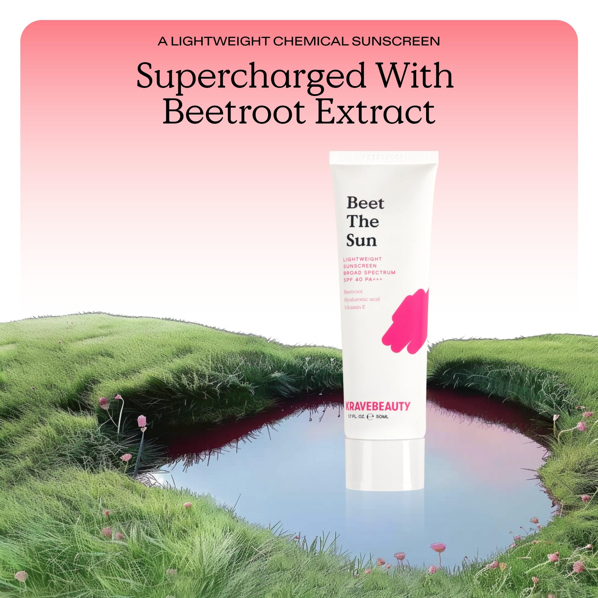 KraveBeauty Beet The Sun shows no white cast on skin.
