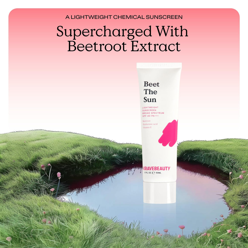 KraveBeauty Beet The Sun shows no white cast on skin.