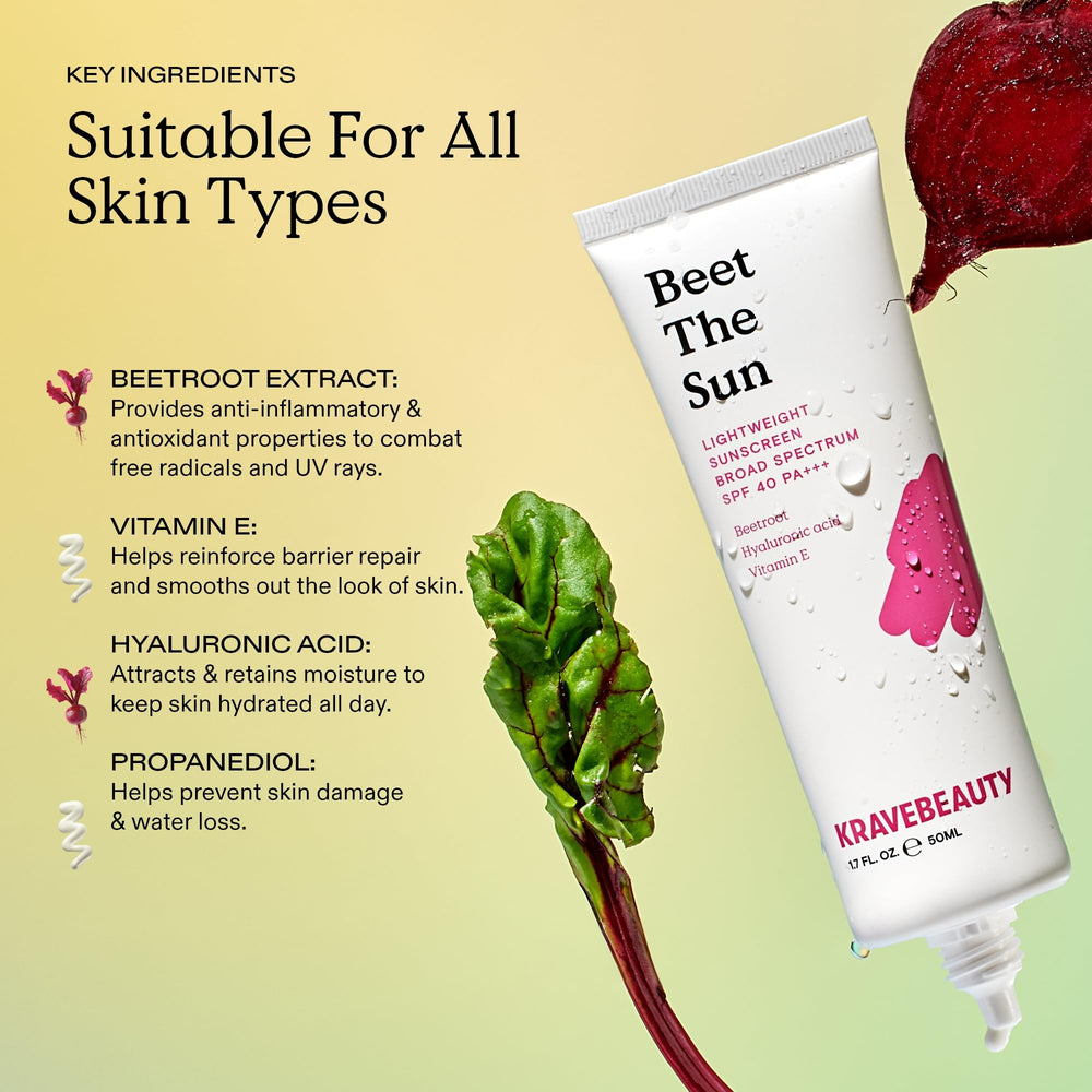 KraveBeauty Beet The Sun SPF 40 bottle ready for daily sun protection.