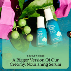 Dropper releasing milky serum for sensitive skin from KraveBeauty Great Barrier Relief.