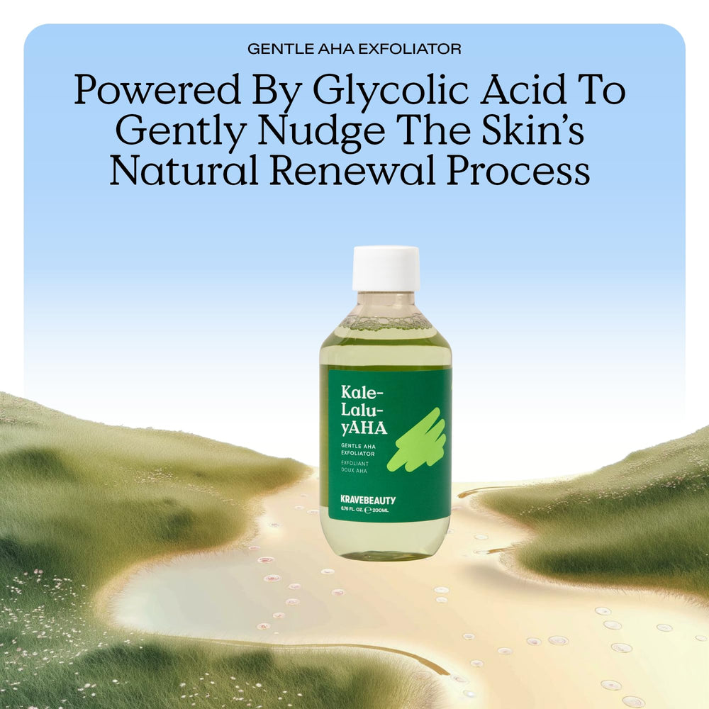 Fragrance-free Kale-Lalu-yAHA toner bottle for sensitive skin.
