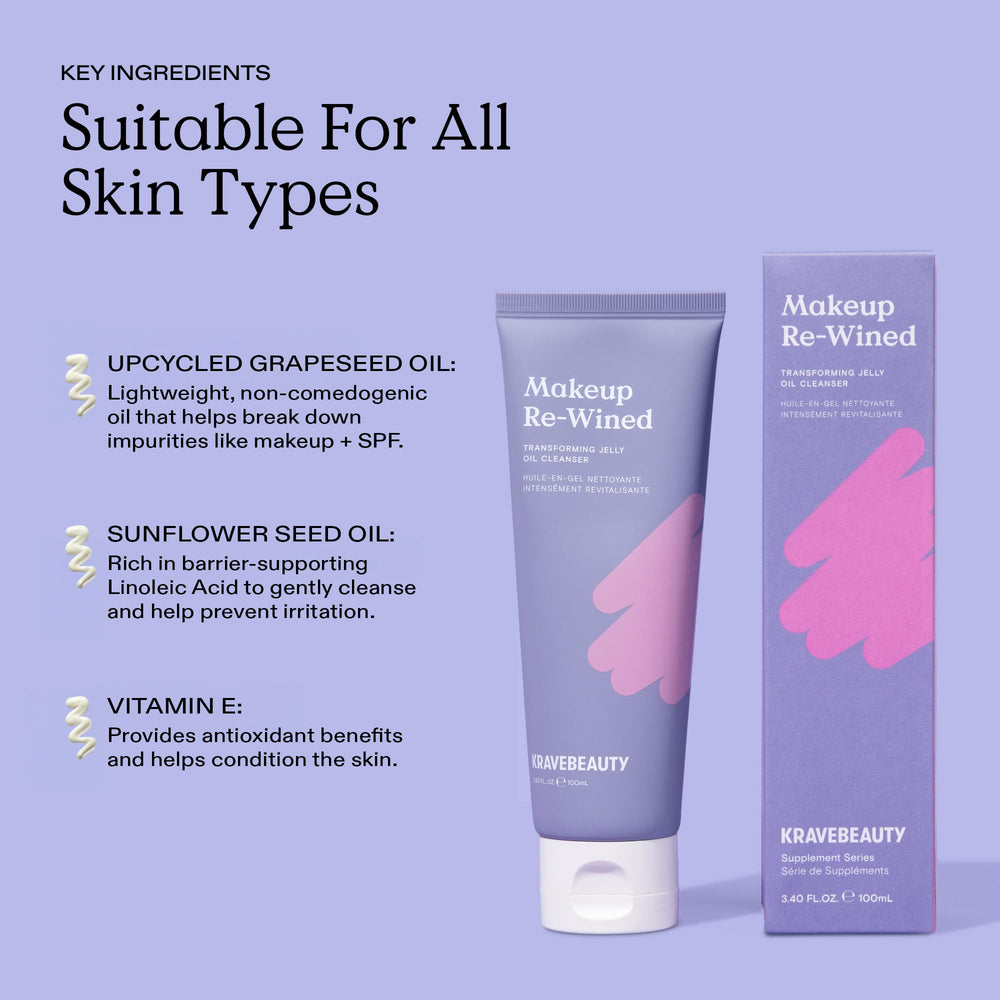 KraveBeauty Makeup Re-wined upcycled grapeseed oil supports sustainable skincare.