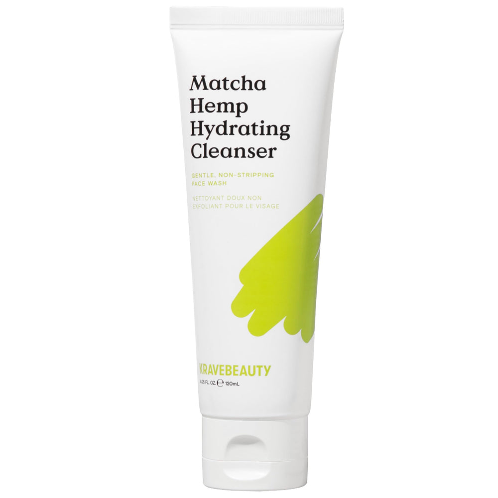 KraveBeauty Matcha Hemp Hydrating Cleanser, bote, limpieza suave para piel sensible