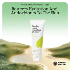 KraveBeauty Matcha Hemp Hydrating Cleanser ingredients panel emphasizes matcha and glycerin for hydration.