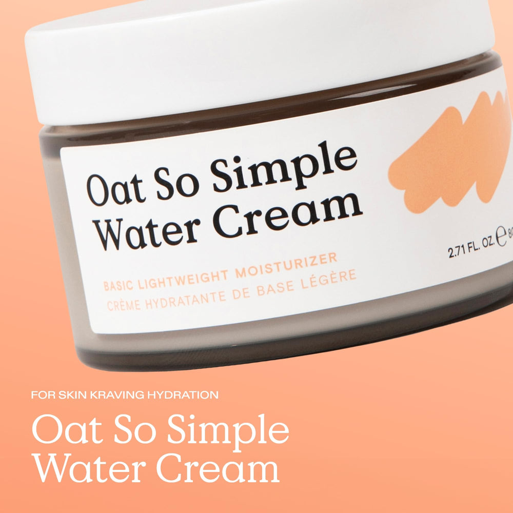 KraveBeauty Oat So Simple Water Cream texture close-up showing light, non-greasy hydration