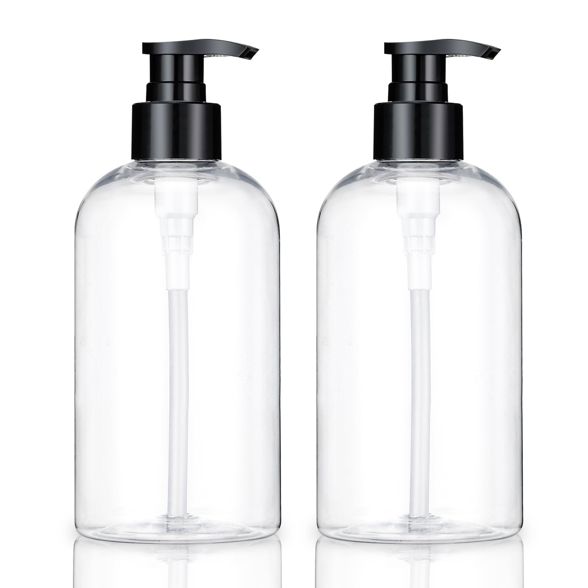 KREMORV empty bottle 10oz, front view showing clear contents for easy refills.