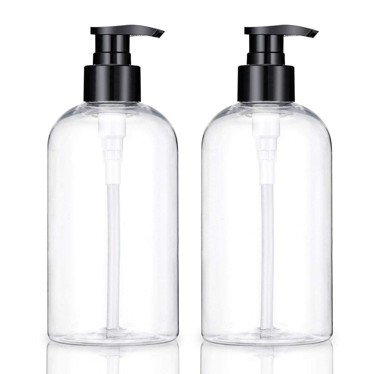 KREMORV empty bottle 10oz, front view showing clear contents for easy refills.