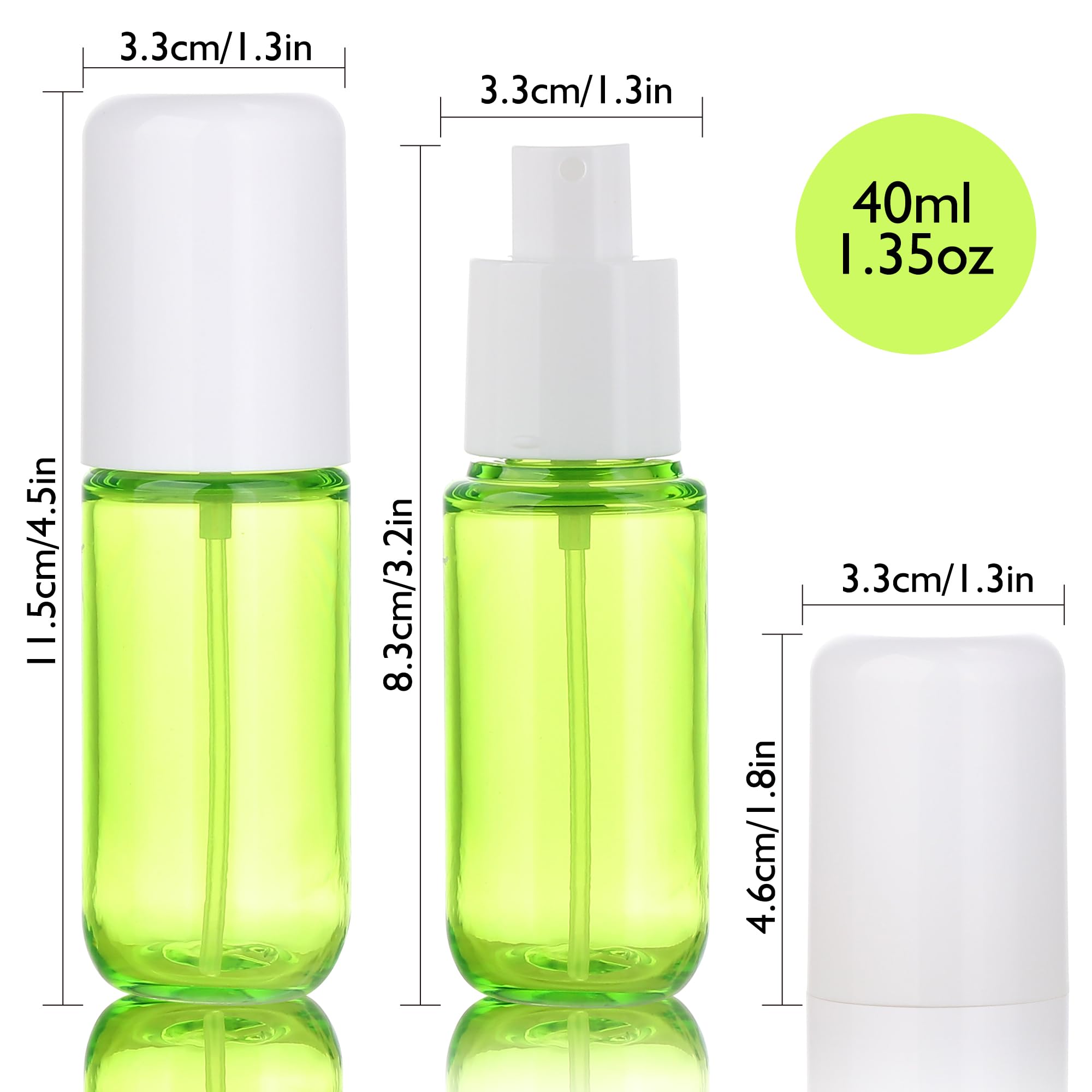 KREMORV 40ml spray bottle cap close-up showing secure cap for travel leaks.