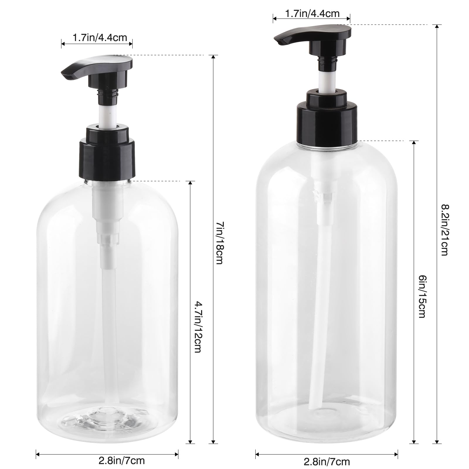 KREMORV two-pack refillable pump bottles on counter for organized bathroom