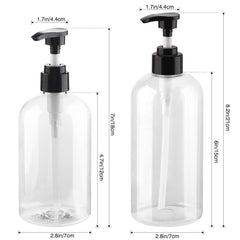 KREMORV two-pack refillable pump bottles on counter for organized bathroom