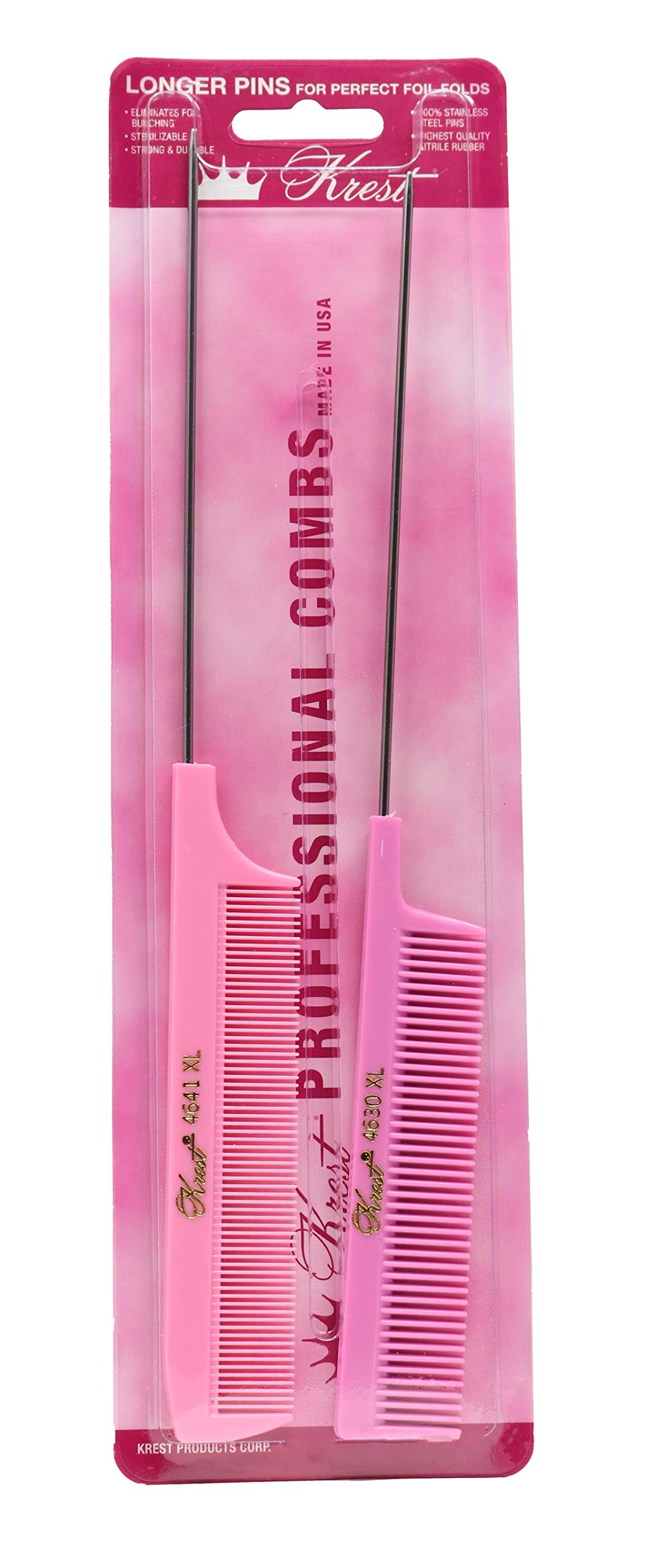 Krest Pintail pink weaving foiling combs for precise parting and smooth weaving results.