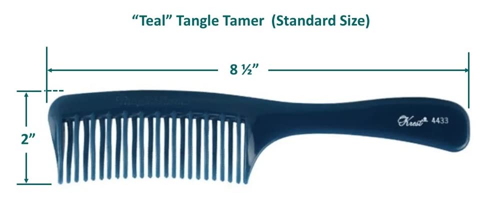 Krest Teal Tangle Tamer teeth detail for snag-free glide.