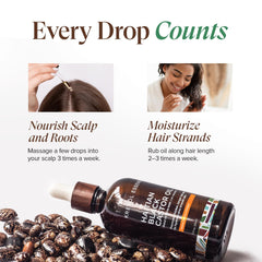 Kreyol Essence mango oil bottle used to moisturize skin and hair.
