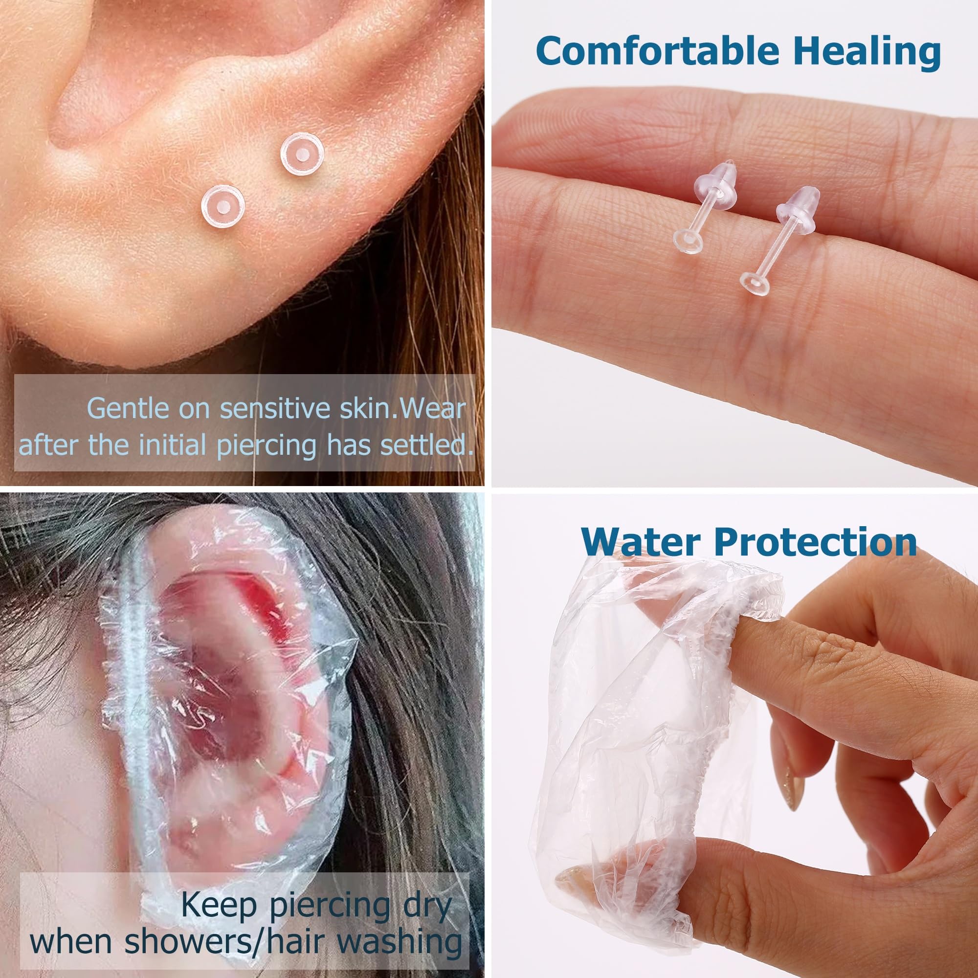 KRFY aretes de acrílico transparentes para comodidad diaria.