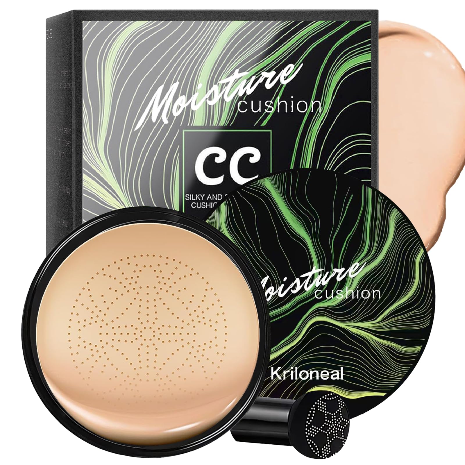 Kriloneal CC Cream Foundation mushroom head air cushion for natural, lightweight coverage.