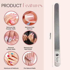 Krisp Beauty diamond deb nail file double-sided surfaces for shaping and smoothing natural or acrylic nails.