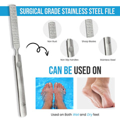 Krisp Beauty ergonomic pedicure tool resting in hand during use