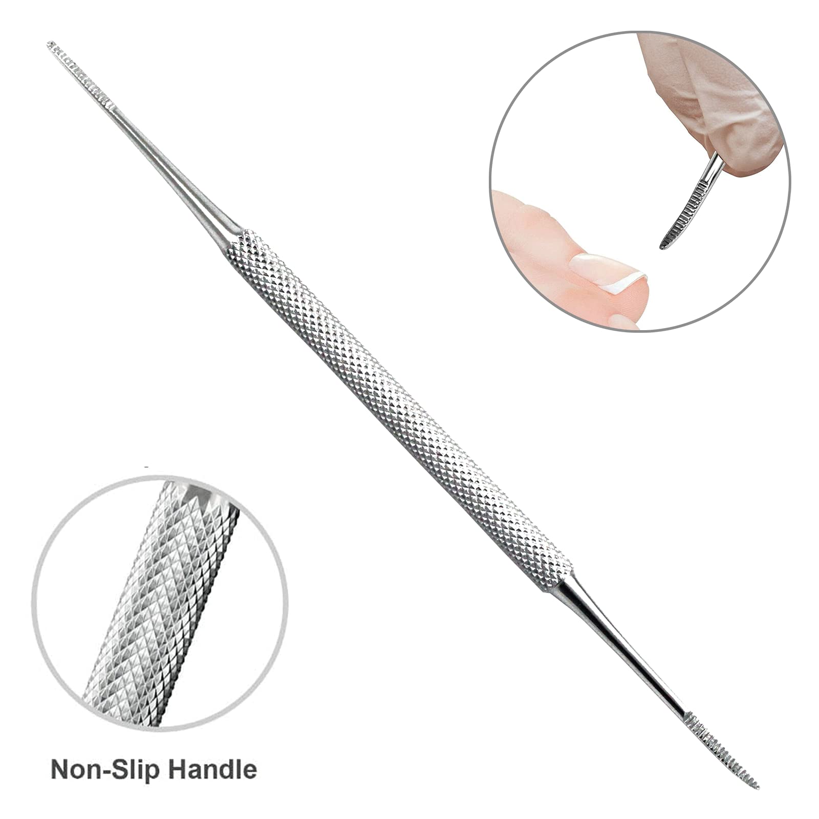 Krisp Beauty under-nail cleaner tool with curved ends