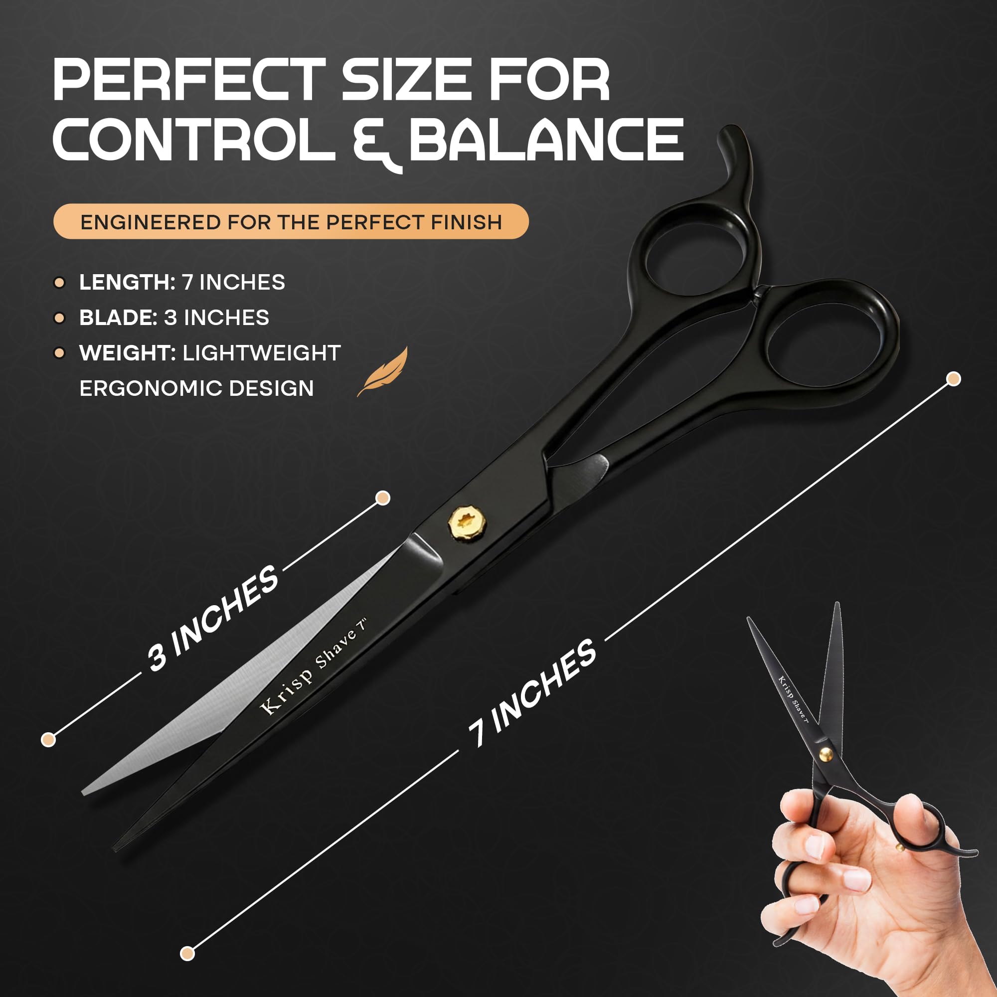 Krisp Shave ergonomic handle enabling comfortable long grooming sessions.