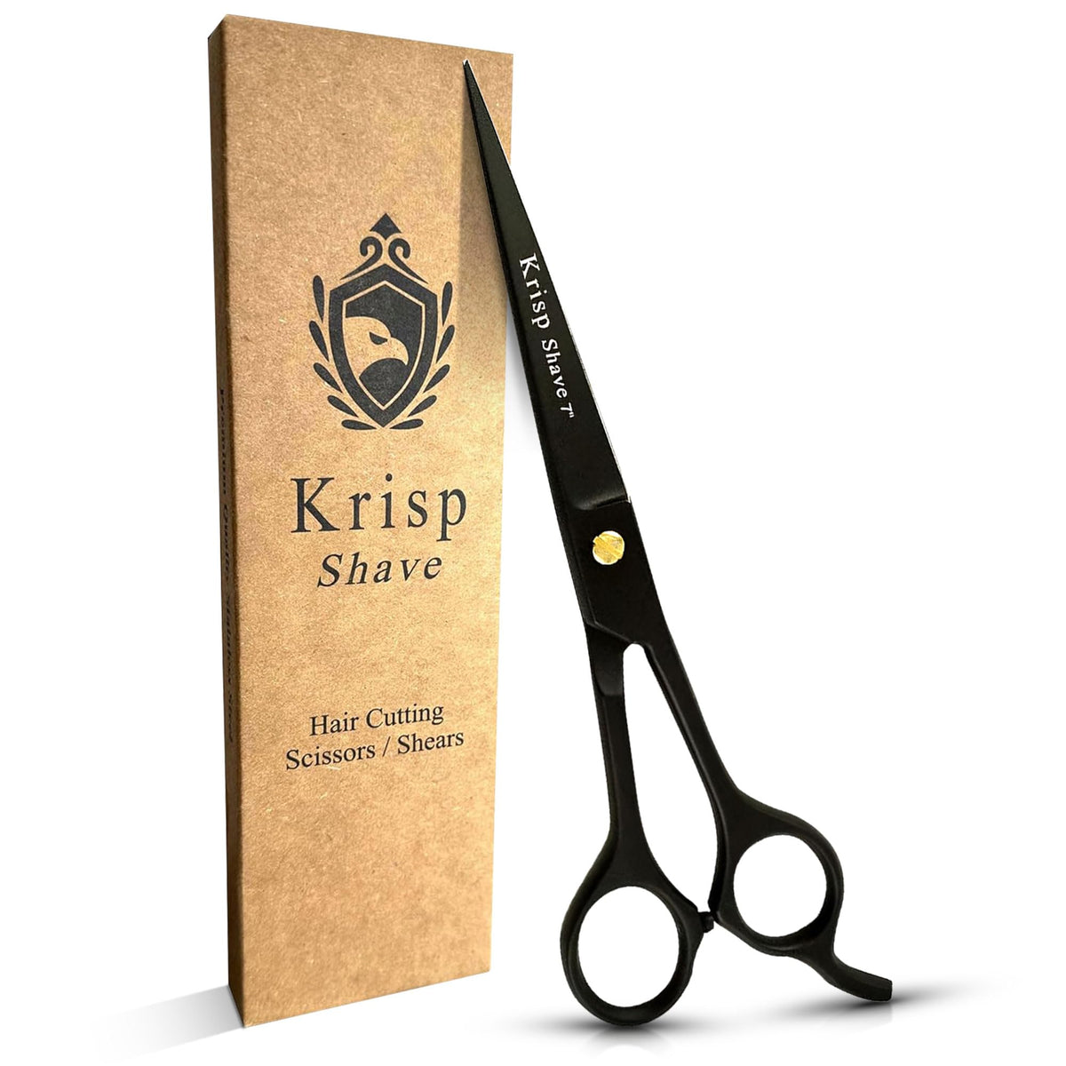 Krisp Shave professional scissors close-up blades for precise cuts.